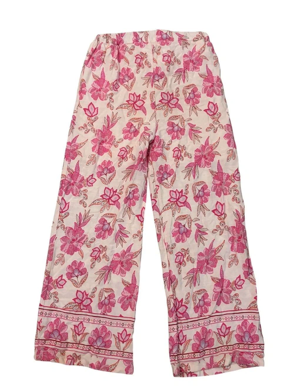Girls floral pink sleeveless top and pants set